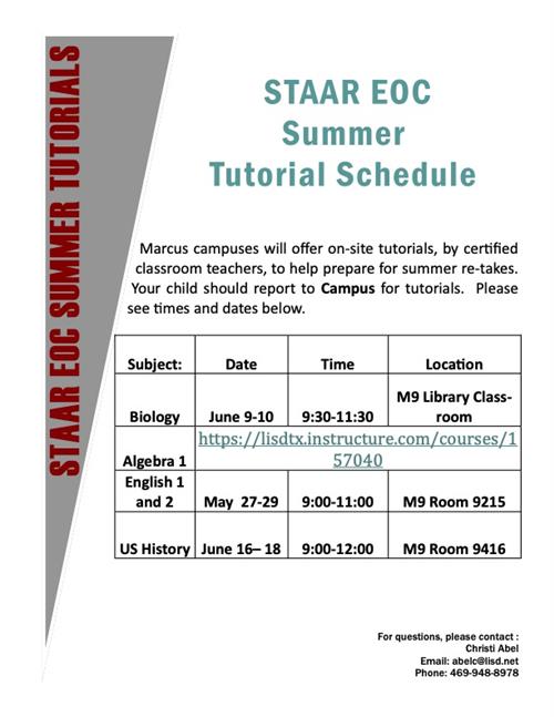 Summer Tutorials 